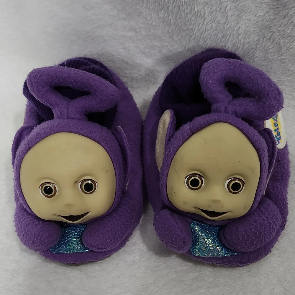 Vintage Purple Teletubbies House Shoes Slippers Toddler Medium 7-8